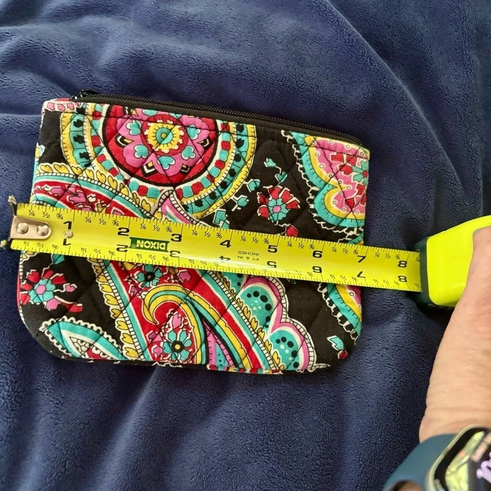 Vera Bradley Paisley Cosmetic Pouch 5x7 Black, Hot Pink, Turquoise